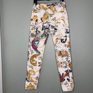 Patterned White Jeans/Pants